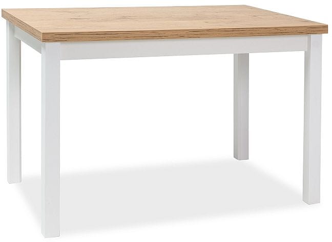 CASARREDO Jedálenský stôl ADAM 100x60 dub lancelot/biela mat